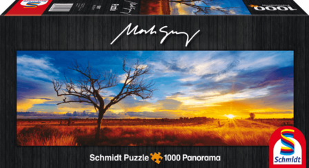 Desert Oak at Sunset, Northern Territory, Australia - Panorama Puzzel (1000)