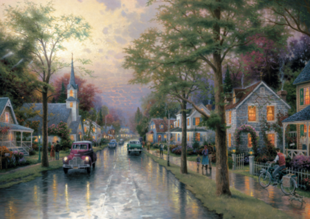 Morgen in de kleine stad (Thomas Kinkade) - Puzzel (1000)