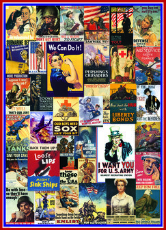 World War I &amp; II Vintage Posters - Puzzel (1000)