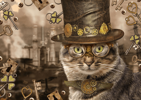 Steampunk Kat - Puzzel (1000)