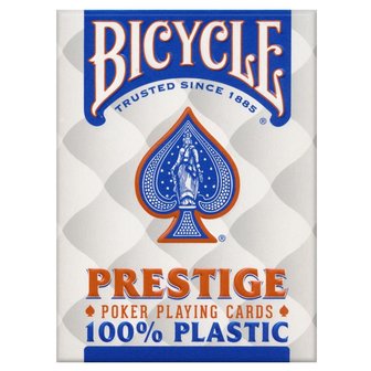 Prestige Poker Playing Cards: 100% Plastic - Blue (Bicycle)