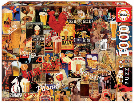 Vintage Beer Collage - Puzzel (1000)