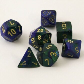 Gemini Blue-Green/Gold Polydice (7)