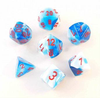 Gemini Astral Blue-White/Red Polydice (7)