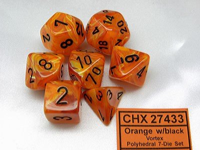 Vortex Orange/Black Polydice (7)