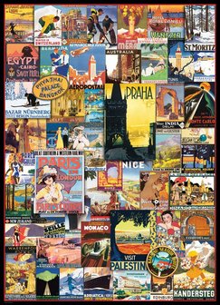 Travel Around the World, Vintage Posters - Puzzel (1000)