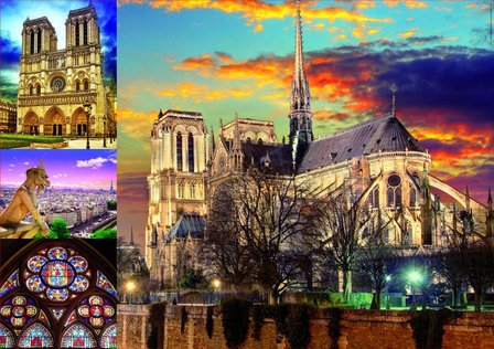 Notre Dame Collage - Puzzel (1000)