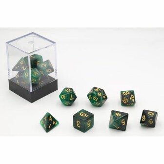 Dobbelstenen Stardust Groen Polydice (7 stuks)