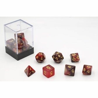 Dobbelstenen Stardust Rood Polydice (7 stuks)