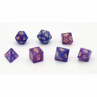 Dobbelstenen Stardust Paars Polydice (7 stuks)