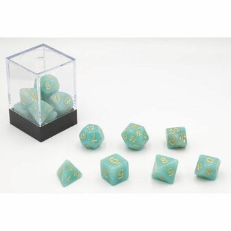 Dobbelstenen Pastel Turquoise Polydice (7 stuks)