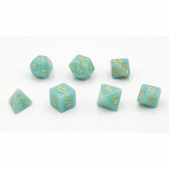 Dobbelstenen Pastel Turquoise Polydice (7 stuks)