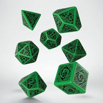 Celtic Dobbelstenen Set Groen &amp; Zwart (7)