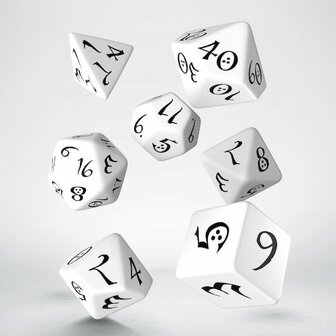 Dobbelstenen Classic RPG Dice Set White/Black (7 stuks)