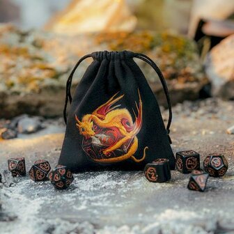 Dragon Black &amp; Adorable Dice Bag 