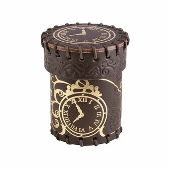 Steampunk Brown &amp; Golden Leather Dice Cup