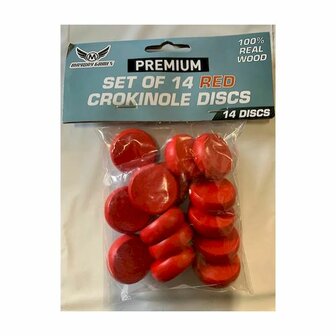 Crokinole Schijven (Rood-14x)