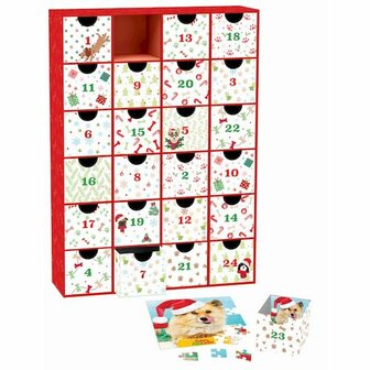 Adventskalender met puzzels: Christmas Paws - honden