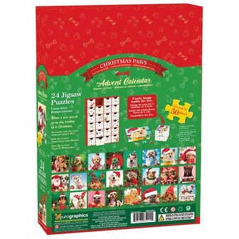 Adventskalender met puzzels: Christmas Paws - honden