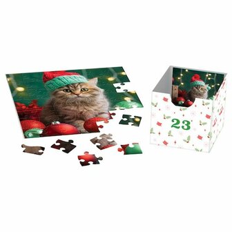 Adventskalender met puzzels: Christmas Whiskers - kerst katten