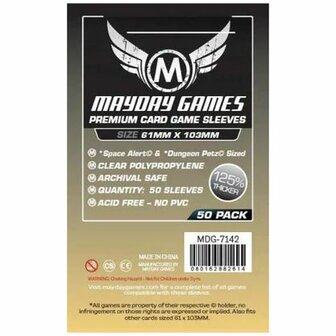 Mayday Card Sleeves (Premium): Space Alert / Dungeon Petz (61x103mm) - 50 stuks