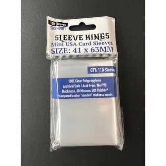 Mini USA Card Sleeves 8801 (41x63mm) | Sleeve Kings | 110 Pack