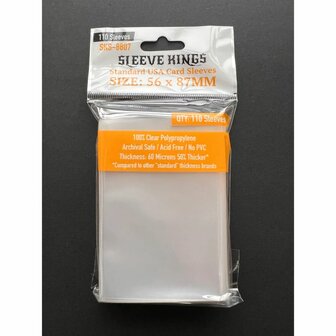 Standard USA Card Sleeves 8807 (56x87mm) | Sleeve Kings | 110 Pack