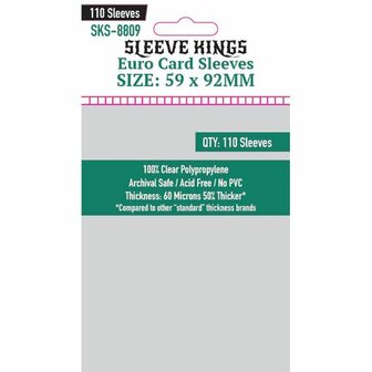 Standard Euro Card Sleeves 8809 (59x92mm) | Sleeve Kings | 110 Pack