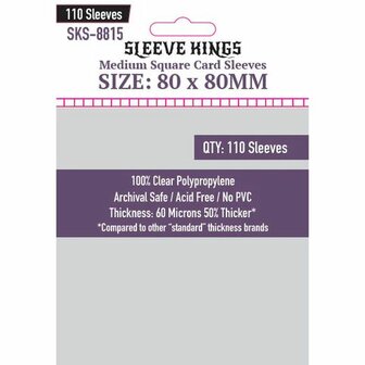 Medium Square Card Sleeves 8815 (80x80mm) | Sleeve Kings | 110 Pack