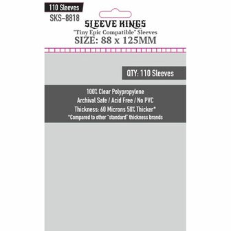 Tiny Epic Compatible Card Sleeves 8818 (88x125mm) | Sleeve Kings | 110 Pack