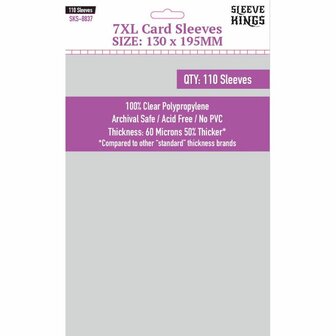 7XL Game Card Sleeves 8837 (130x195mm) | Sleeve Kings | 110 Pack