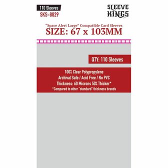 Space Alert Compatible Large Card Sleeves 8829 (67x103mm) | Sleeve Kings | 110 Pack