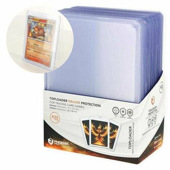 Deluxe Toploader Protection voor Trading Cards (35PT - 3&quot; x 4&quot; - 25x) | Phoenix Shield