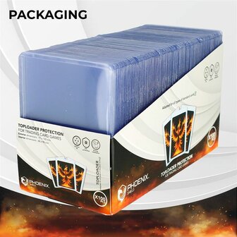 Toploader Protection voor Trading Cards (35 PT - 3&quot; x 4&quot; - 100x) | Phoenix Shield