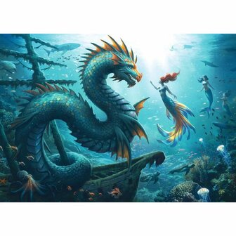 Enchanted Depths: Dragon, Mermaid and Turtles - 1000 Stukjes Legpuzzel | Ravensburger