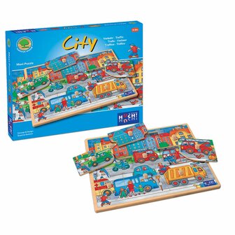 Houten Kinderpuzzel Verkeer &ndash; Educatieve Puzzel voor Kinderen | HUCH!