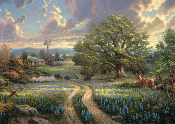 Idyllisch leven op het platteland (Thomas Kinkade) - Puzzel (1000)