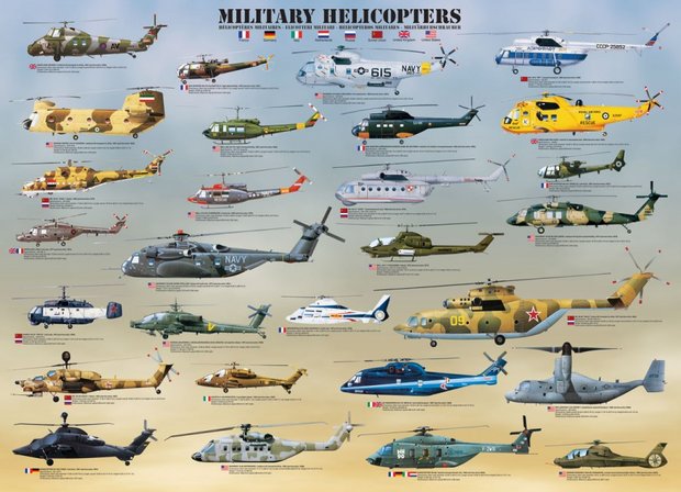 Military Helicopters - Puzzel (1000)