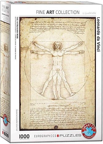 The Vitruvian Man, Leonardo da Vinci - Puzzel (1000)