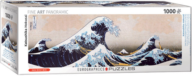 Great Wave of Kanagawa, Katsushika Hokusai - Panorama Puzzel (1000)