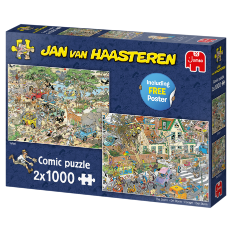 Carry Leerling kans Safari & Storm - Jan van Haasteren Puzzel (2x1000) - Spelhuis