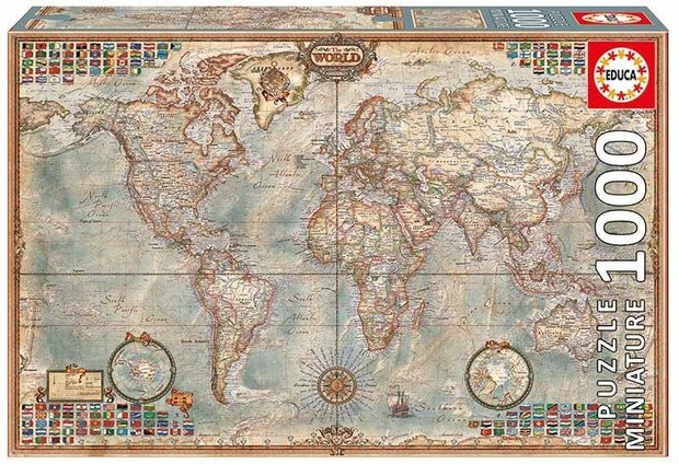 Political Map of the World - Miniature Series - Puzzel (1000)