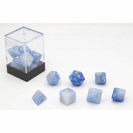 Dobbelstenen Stardust Blauw Polydice (7 stuks)