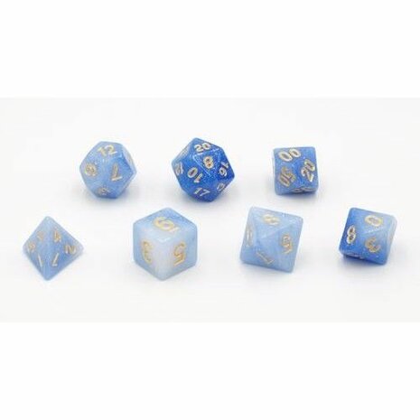 Dobbelstenen Stardust Blauw Polydice (7 stuks)