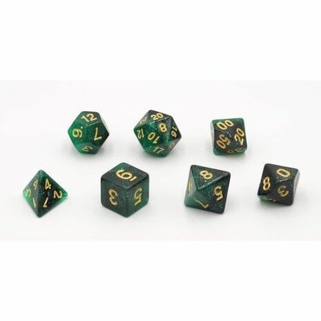 Dobbelstenen Stardust Groen Polydice (7 stuks)