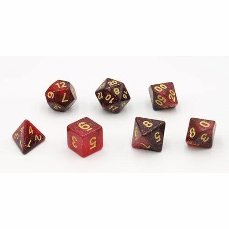 Dobbelstenen Stardust Rood Polydice (7 stuks)