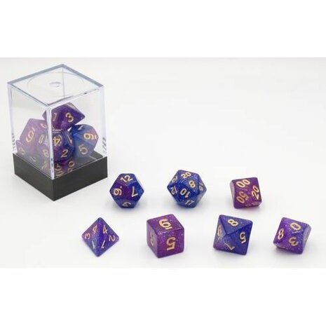 Dobbelstenen Stardust Paars Polydice (7 stuks)