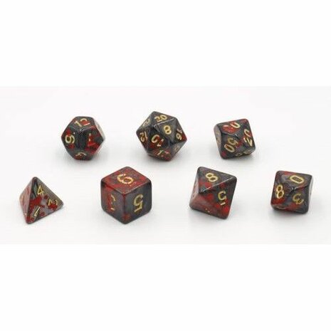 Dobbelstenen Bloodspatter Zwart Polydice (7 stuks)