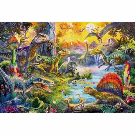 Dinosaurussen Kinderlegpuzzel 60 Stukjes + Speelfiguren - Schmidt