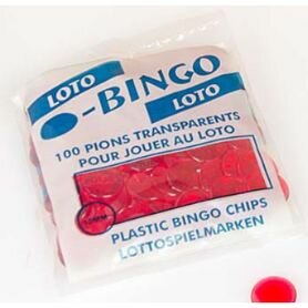 Premium Transparent Red Kien/Bingo Chips